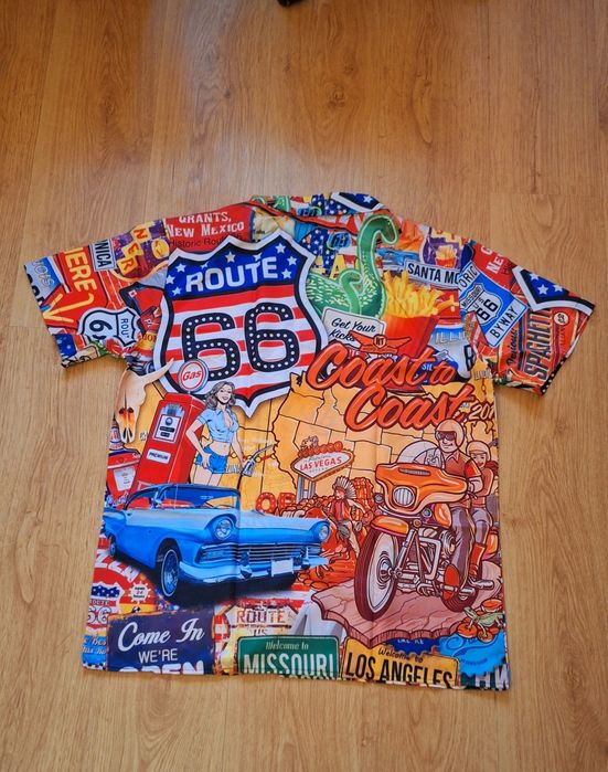 Piękna koszula route 66, hipisowska, hawajska, wakacyjna. Rozm. XL/XXL