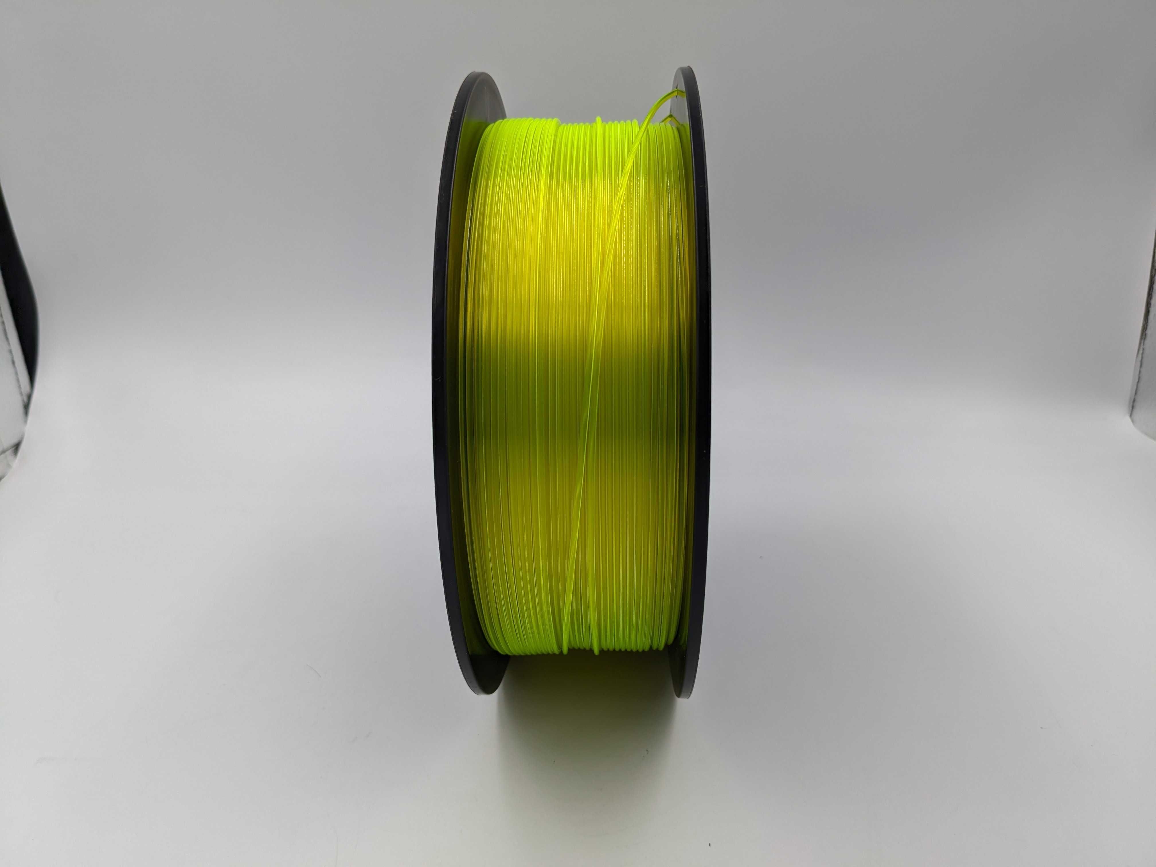 Філамент PETG 1.75 мм, жовтий прозорий новий 1kg