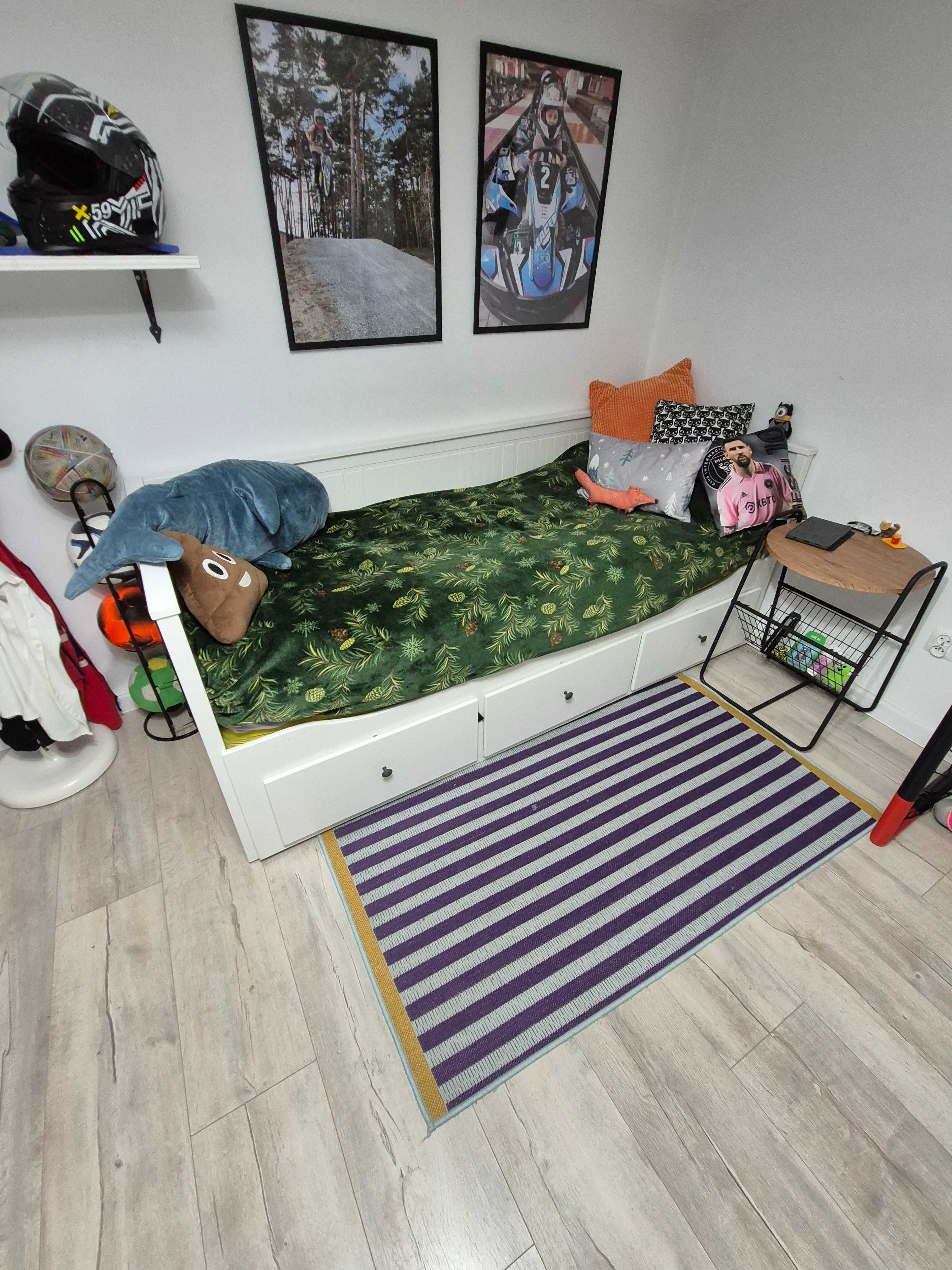 Łóżko HEMNES Ikea białe drewniane + 2 materace 80 x 200