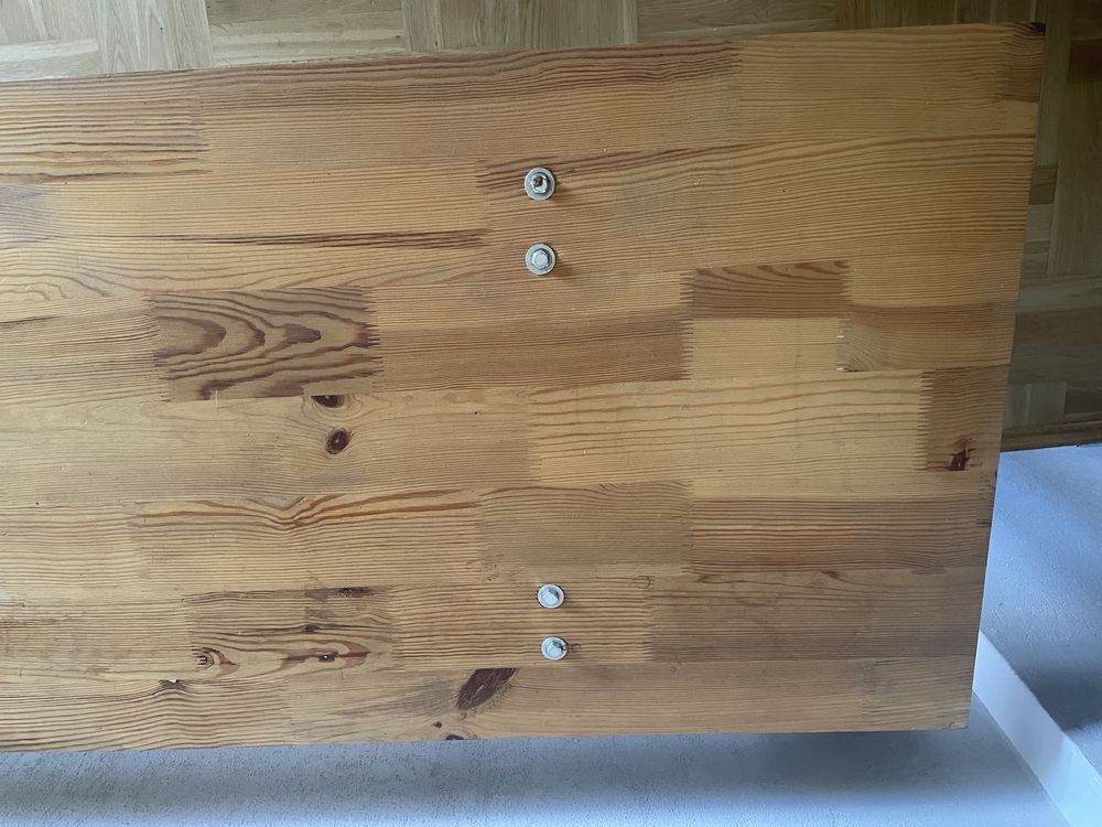 Szerokie biurko drewniane w stylu loftowym 240x60x76