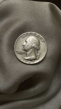 Quarter dollar 1967 год перевертыш