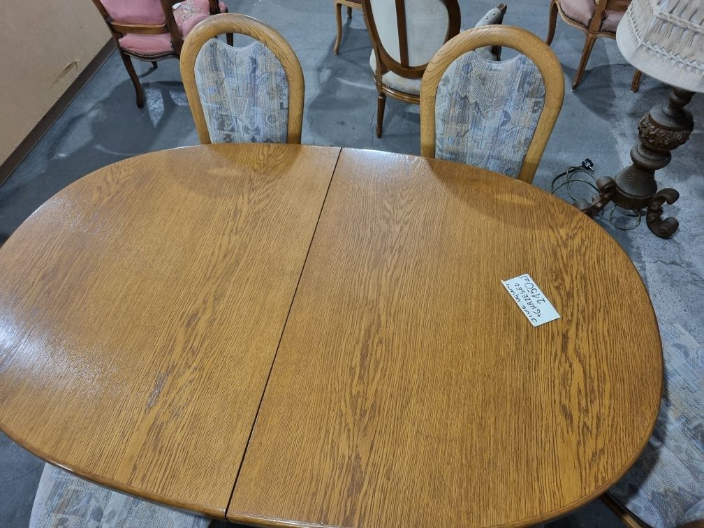 stół dębowy +6 krzeseł
