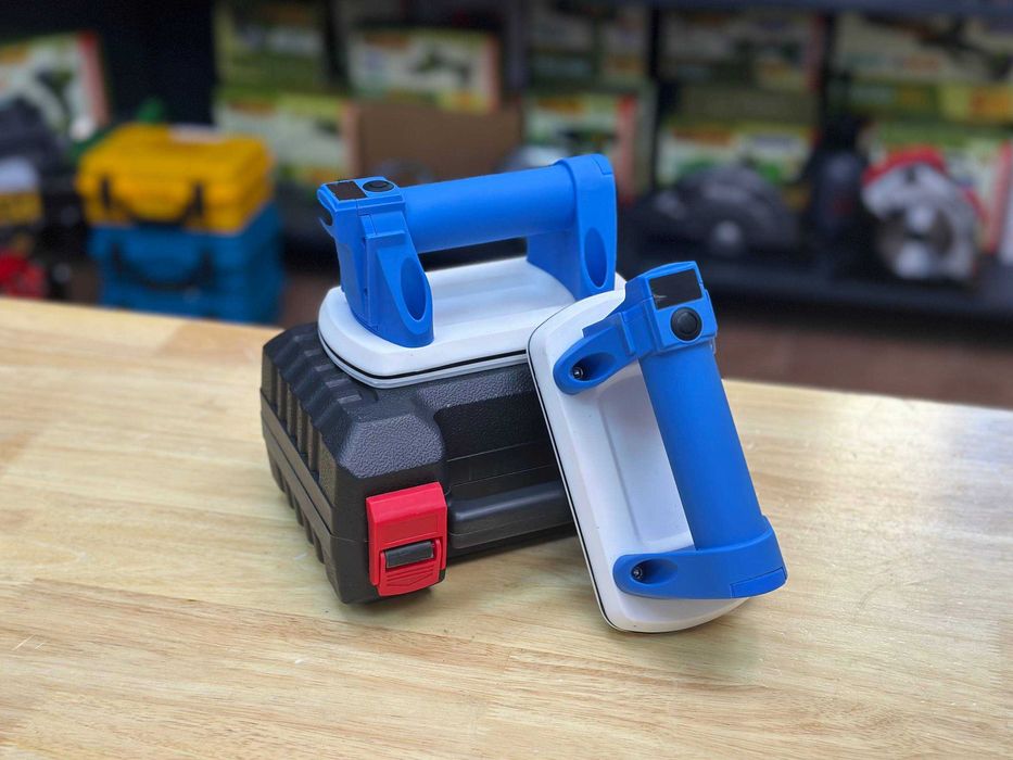 Міні Присоска на 100 кг, М'яка біла гума, Автопідкачка, Дисплей + Кейс