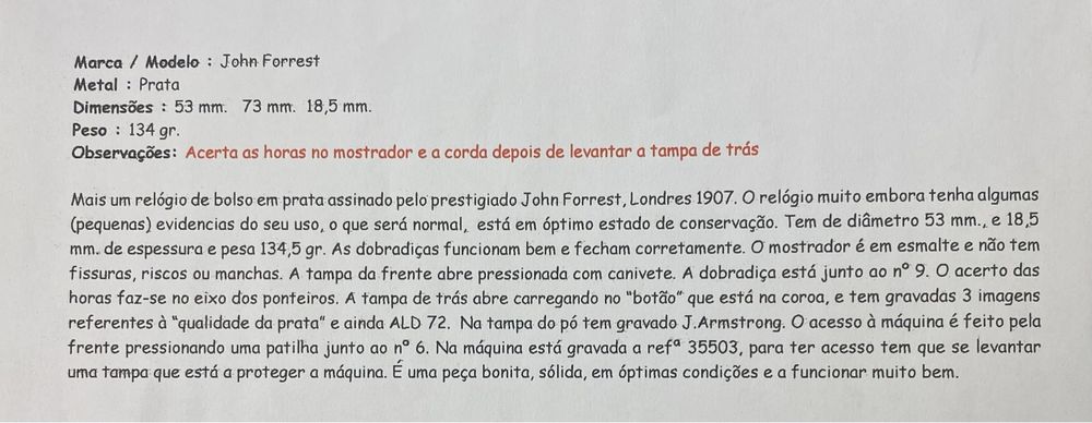 Relógio Prata JOHN FORREST