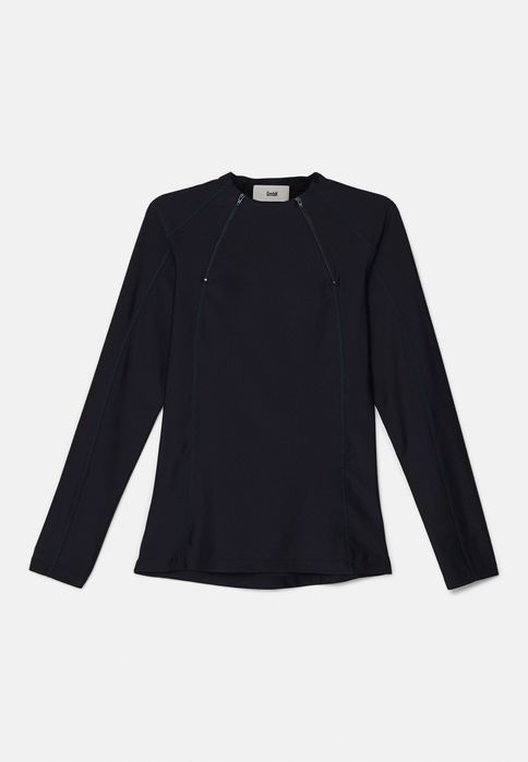 Koszulka z długim rękawem czarna z zamkami GmbH XS