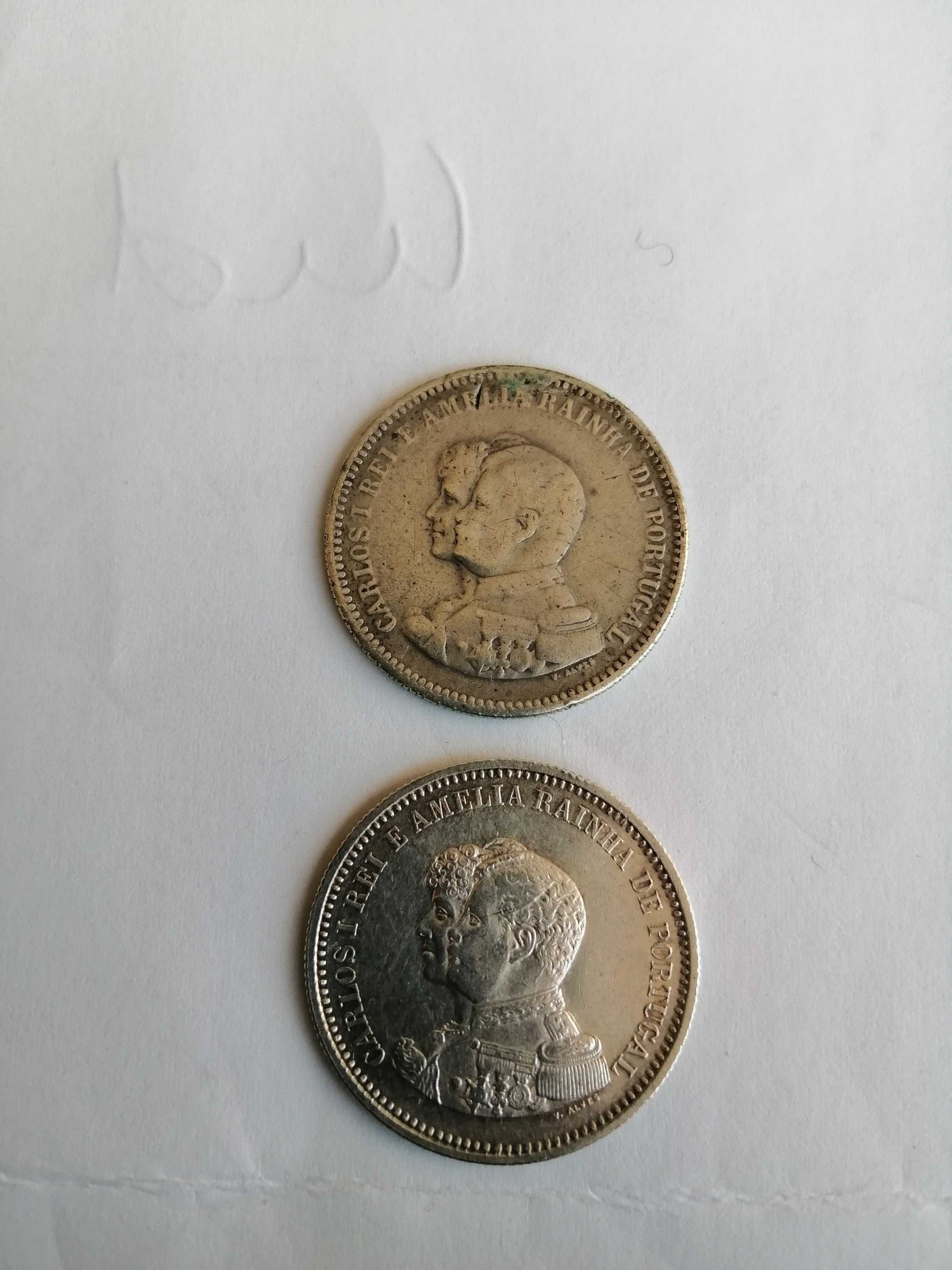 4 moedas de prata de D. CARLOS