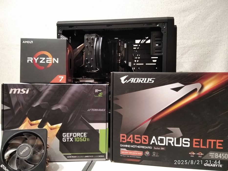Компьютер: Aorus B450 Elite/RAM 16GB/Ryzen 7 2700X/1050Ti/AM4/BDF-600S