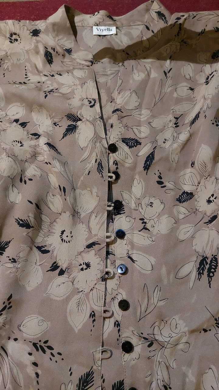 Спідниця юбка з натурального шовку в комплекті з блузкою