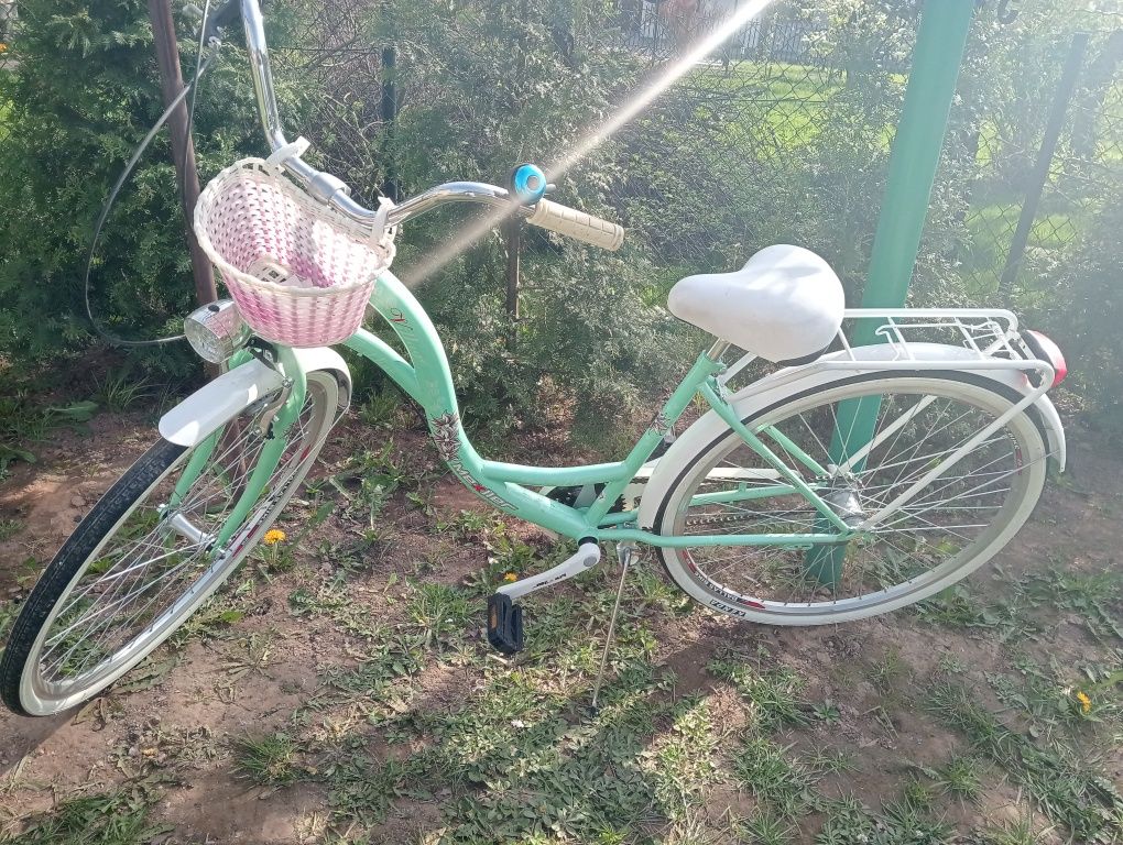 rower damski w kwiaty