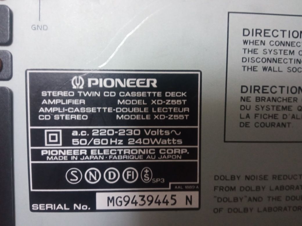 Wieża  Pioneer  XD -Z55T - opis.