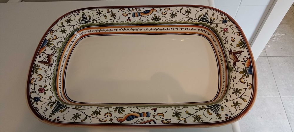 Travessa pintada a mão de 1990