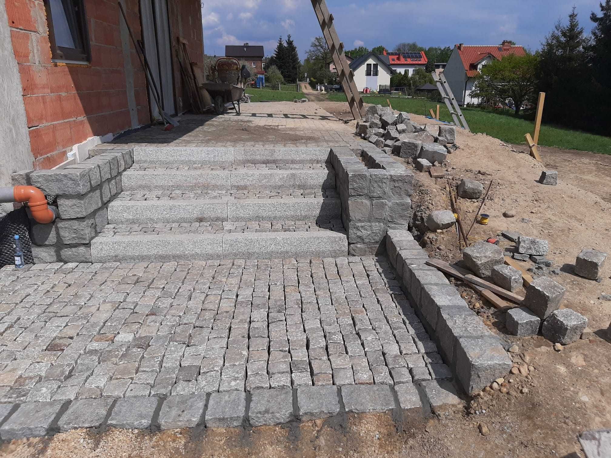 Brukarstwo, układanie kostki brukowej, prace ziemne