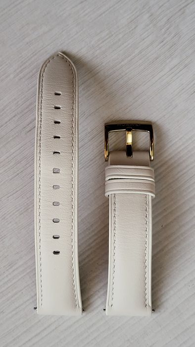 Pasek do zegarka Huawei 18mm kremowy oryginalny skórzany super stan