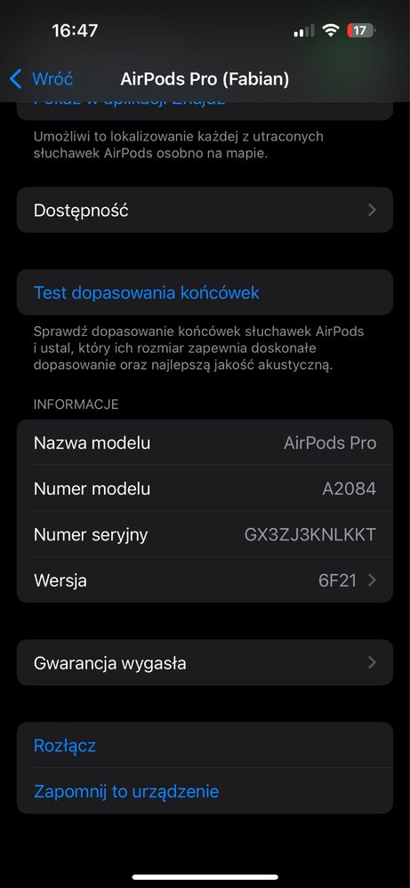 Airpods pro generacja 1
