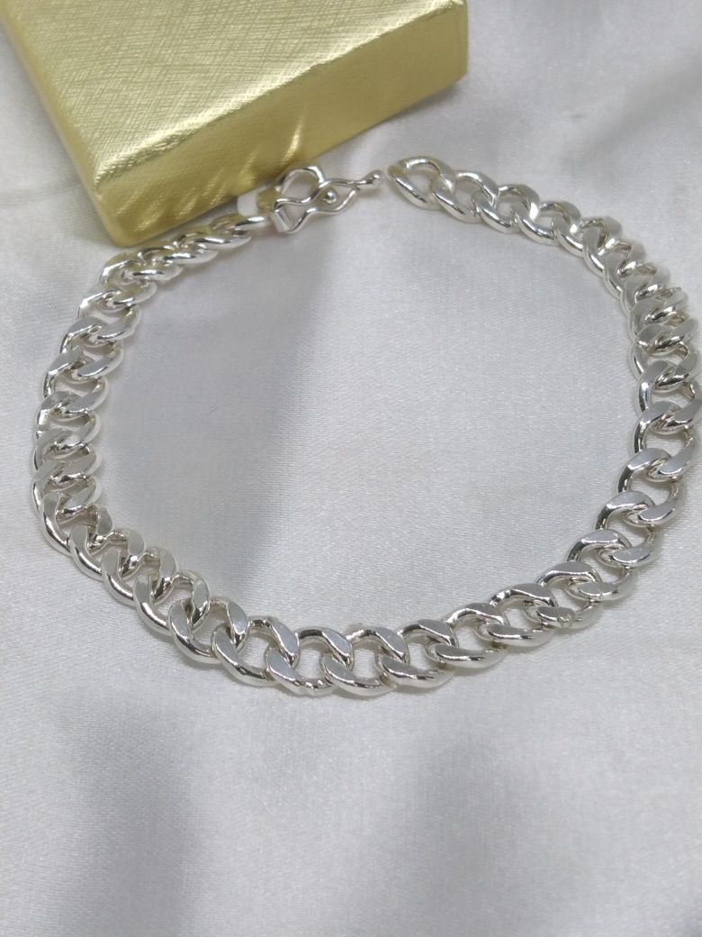 Srebrna bransoletka pancerka, srebro 925, 19cm