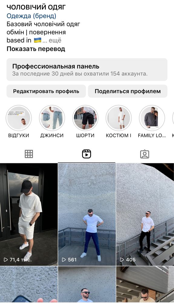 Instagram сторінка магазину