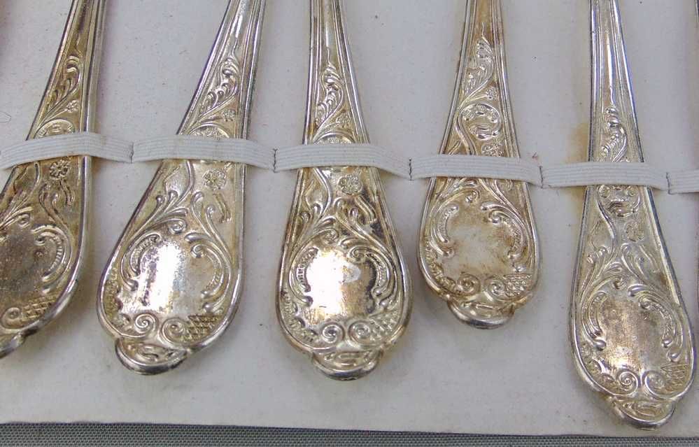 Posrebrzane sztućce ITALY A800 na 12 osób - zestaw 51 szt.