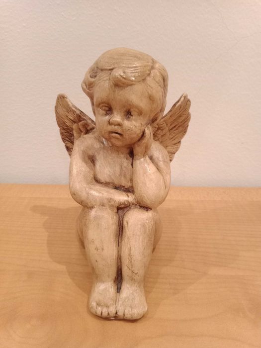 Estatua Anjo Sentado - Decoração