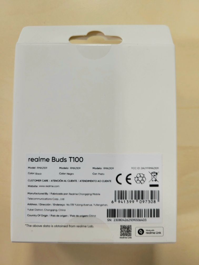 TWS навушники Realme Buds T100 Bluetooth 5.3