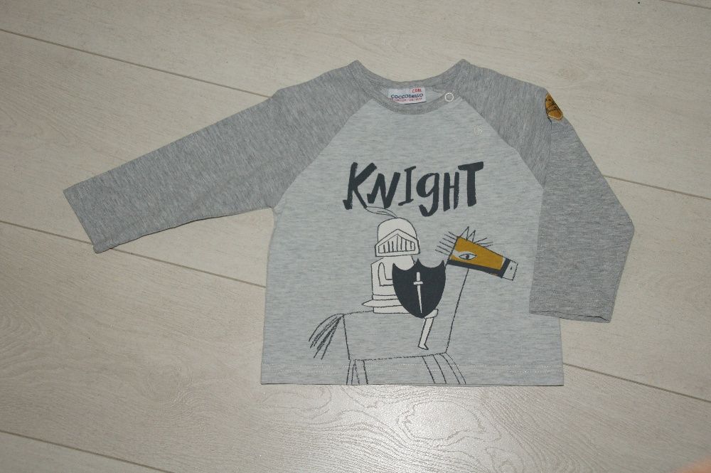 Szara bluzeczka bluzka Coccodrillo 80 do kompletu IDEALNA