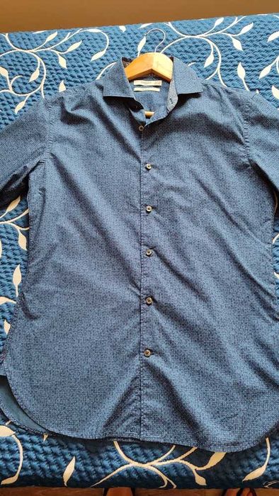 Camisa Azul Homem Mango | Tamanho XS | Slim Fit