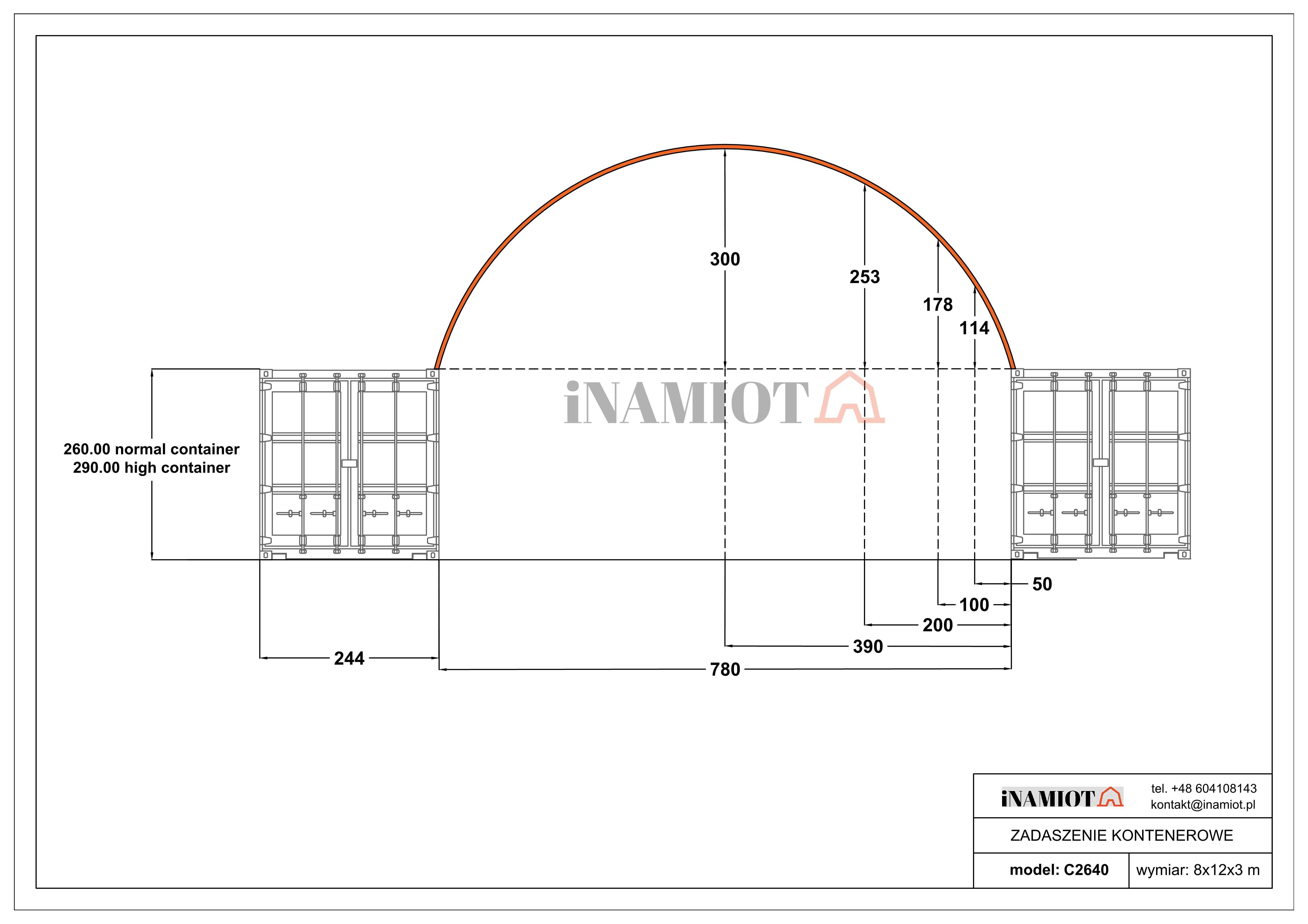Zadaszenie kontenerów hala namiotowa 8x12 m wiata kontenerowa morskich
