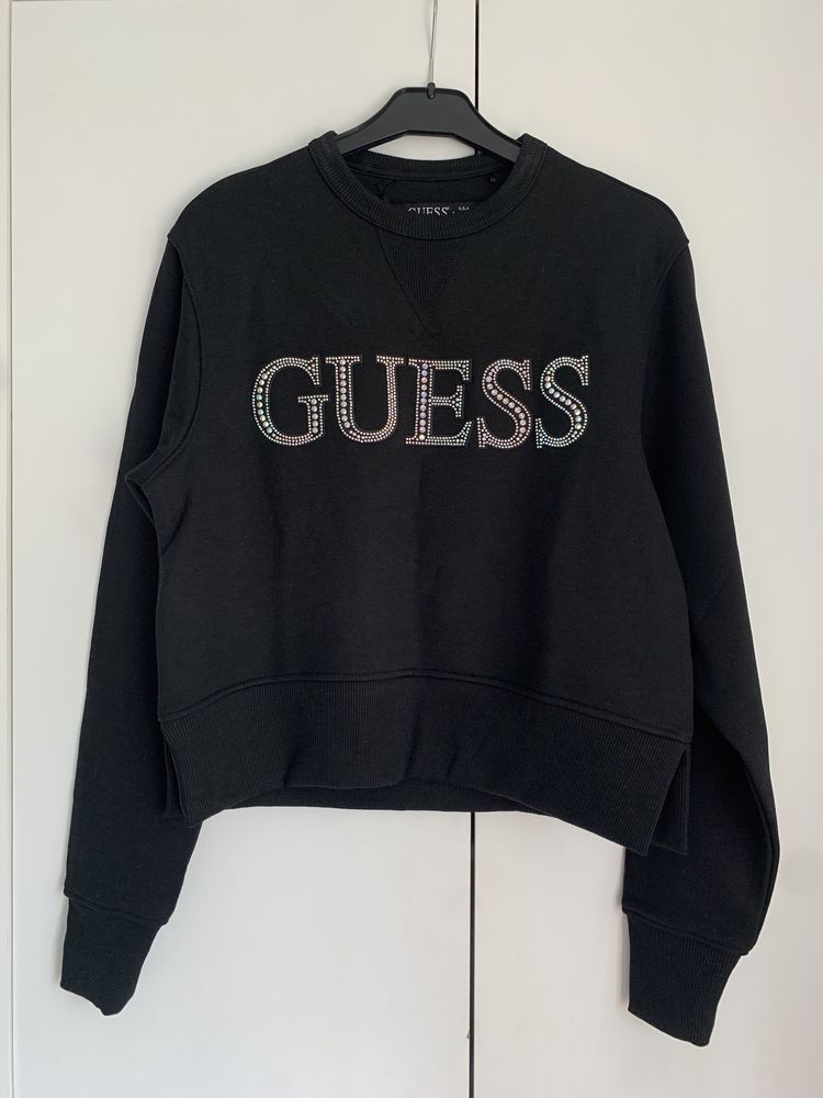 Piękna czarna bluza Guess z cyrkoniami XS