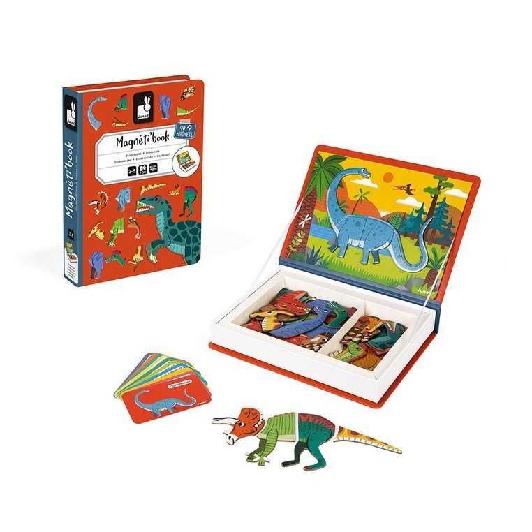DINOZAURY układanka magnetyczna puzzle Magnetibook Janod
