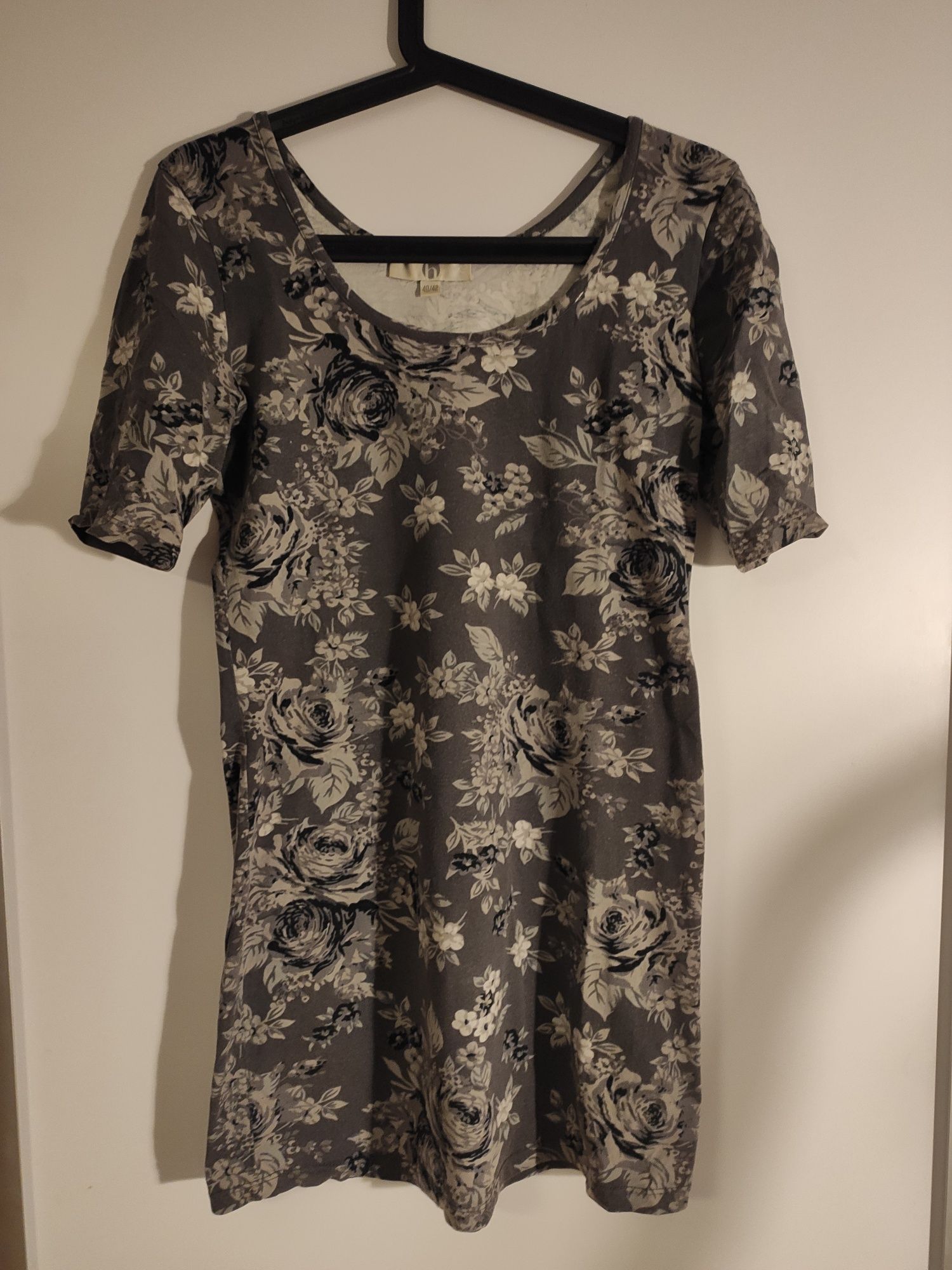 Szary długi t-shirt Halens