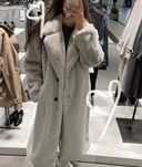 zara płaszcz ze sztucznego futerka m l xl szary