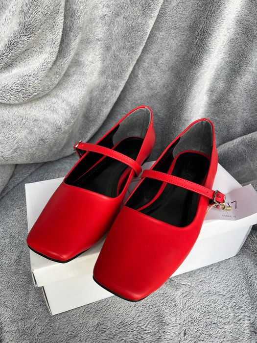 Туфлі жіночі лофери мері джейн червоні нові еко-шкіра