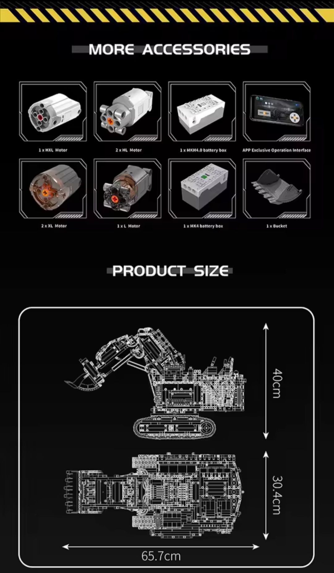 Klocki Mould King koparka zdalnie sterowana Liebherr R
