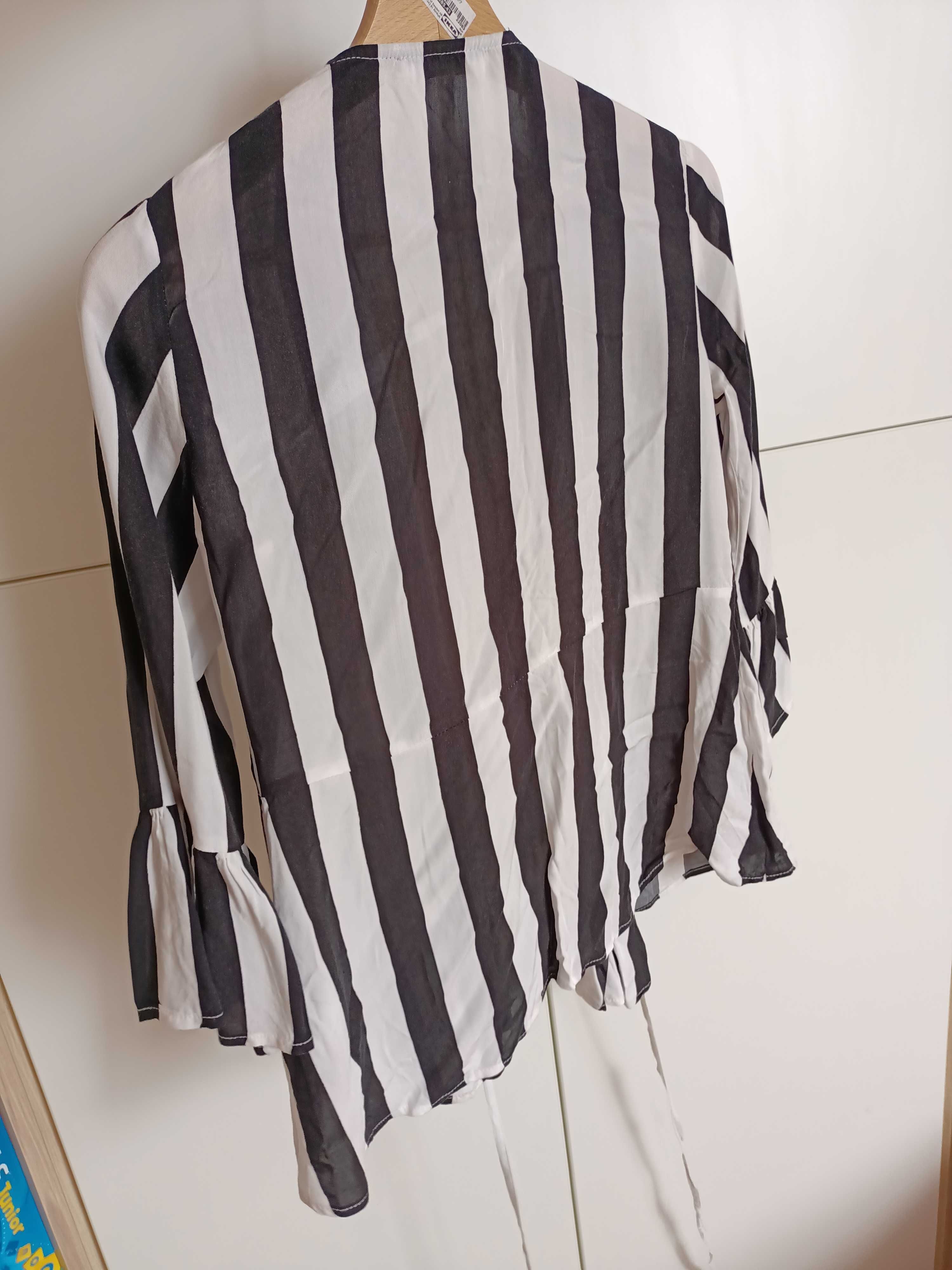 Koszula w paski wiązana boho Sinsay XS 34