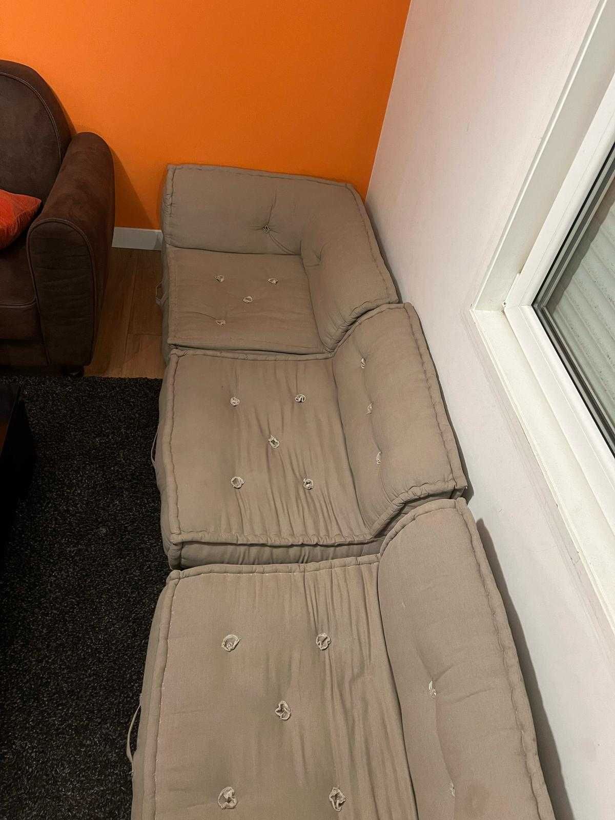 Sofá modular de 3 peças em algodão Dhel