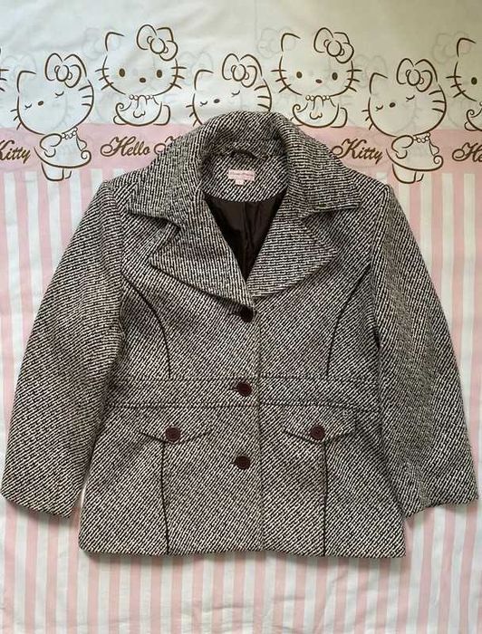 Beżowo-brązowy krótki płaszcz Private Member L/XL 40/42