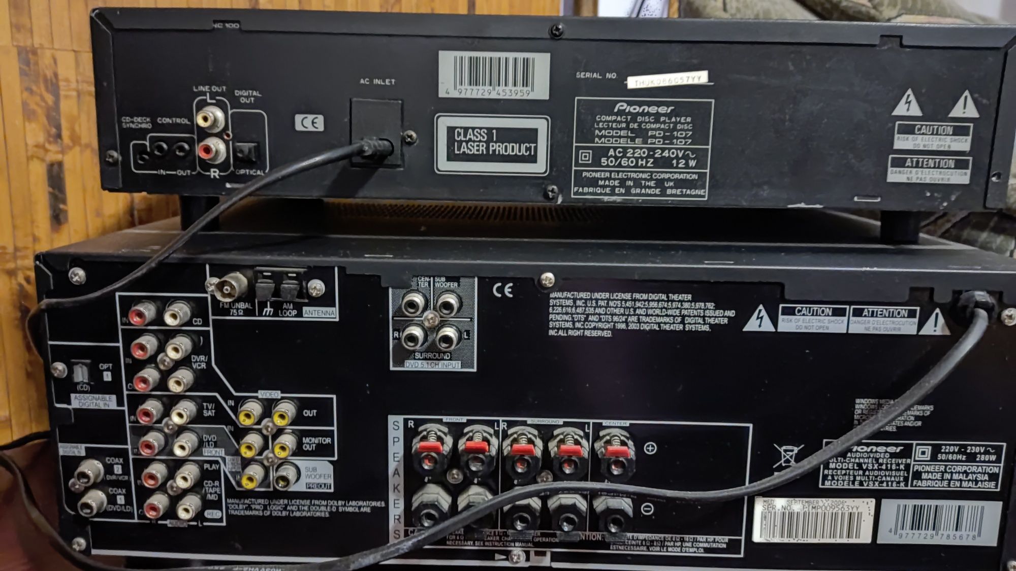 Pioneer vsx416+pd107