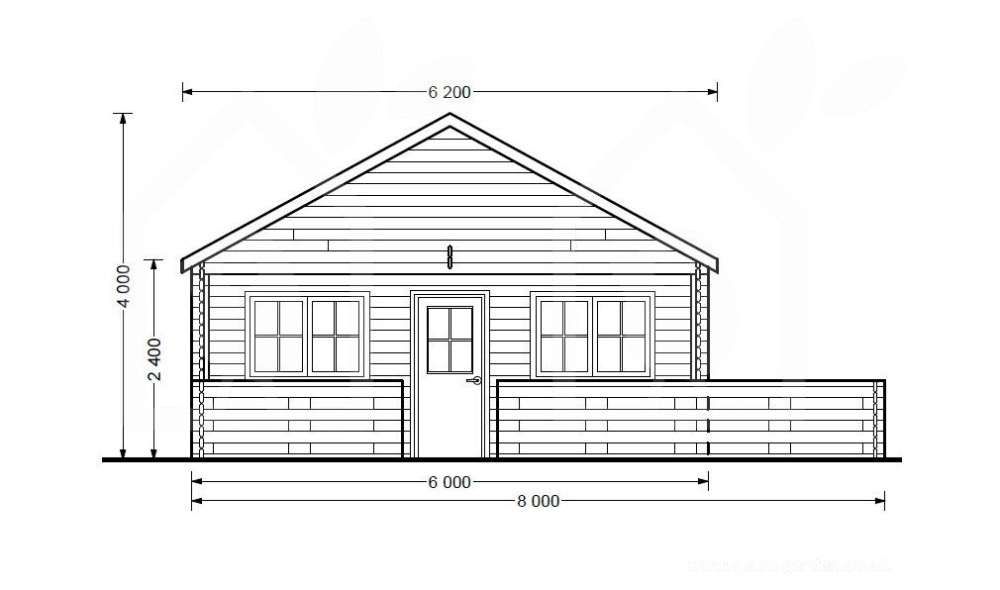 Casa de Madeira - Cabana de 47,3m2 (33m2+14,3m2)