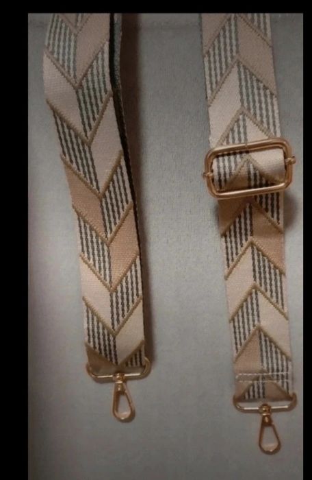 Regulowany pasek do torebki listonoszki złote okucia