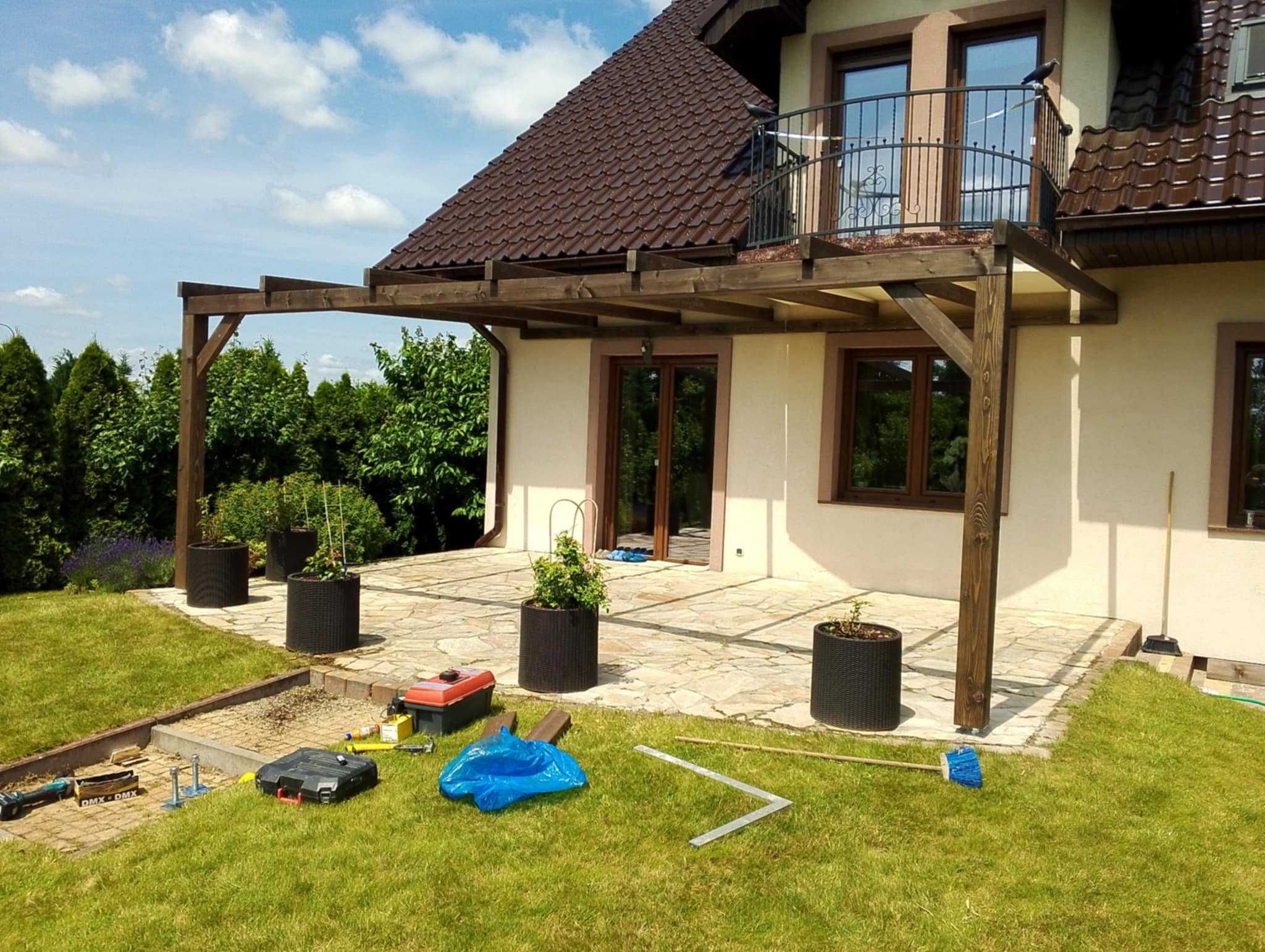 Zadaszenie tarasu 6x3, pergola tarasowa, taras poliweglan, montaż