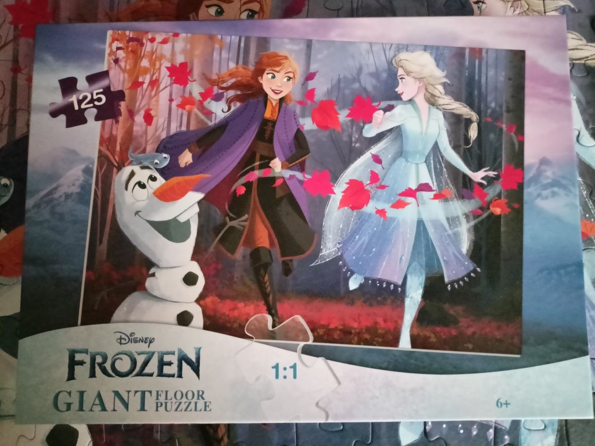 Duże puzzle podłogowe Frozen 2 - 125 elementów (Kraina Lodu Elsa Olaf)