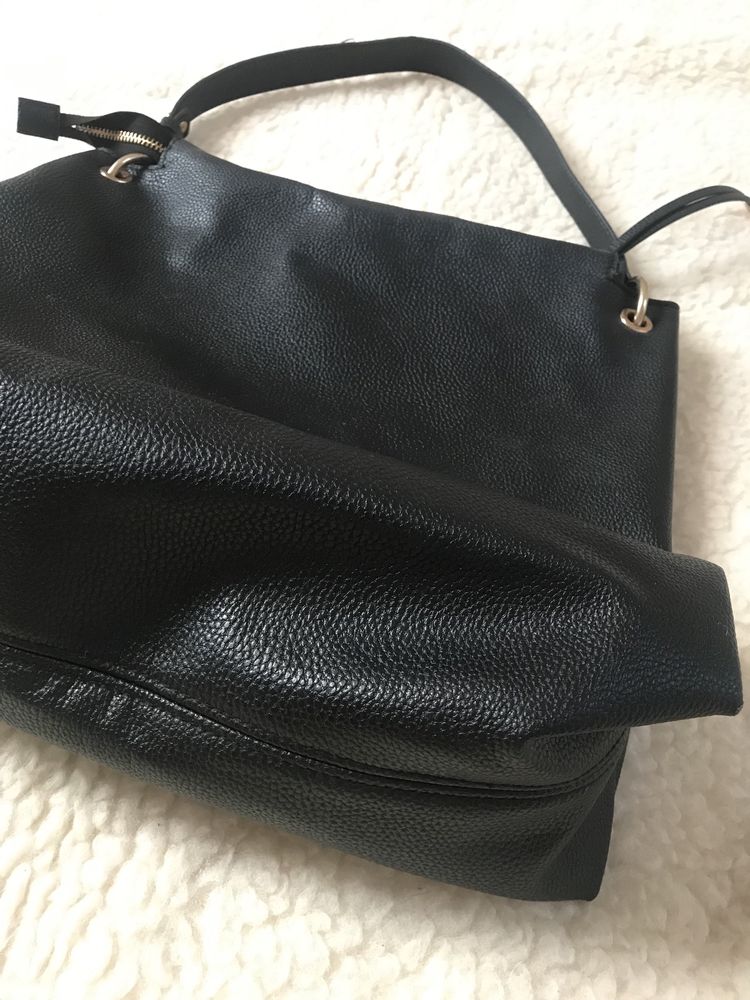 Czarna duża, pojemna torebka na ramię shopper H&M