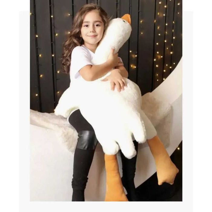 М'яка іграшка Гусак Обіймусь велика плюшева подушка обіймашка білий