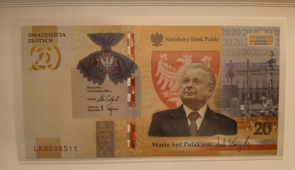 Banknot 20 zł. Lech Kaczyński. Wyprzedaż. Okazja.