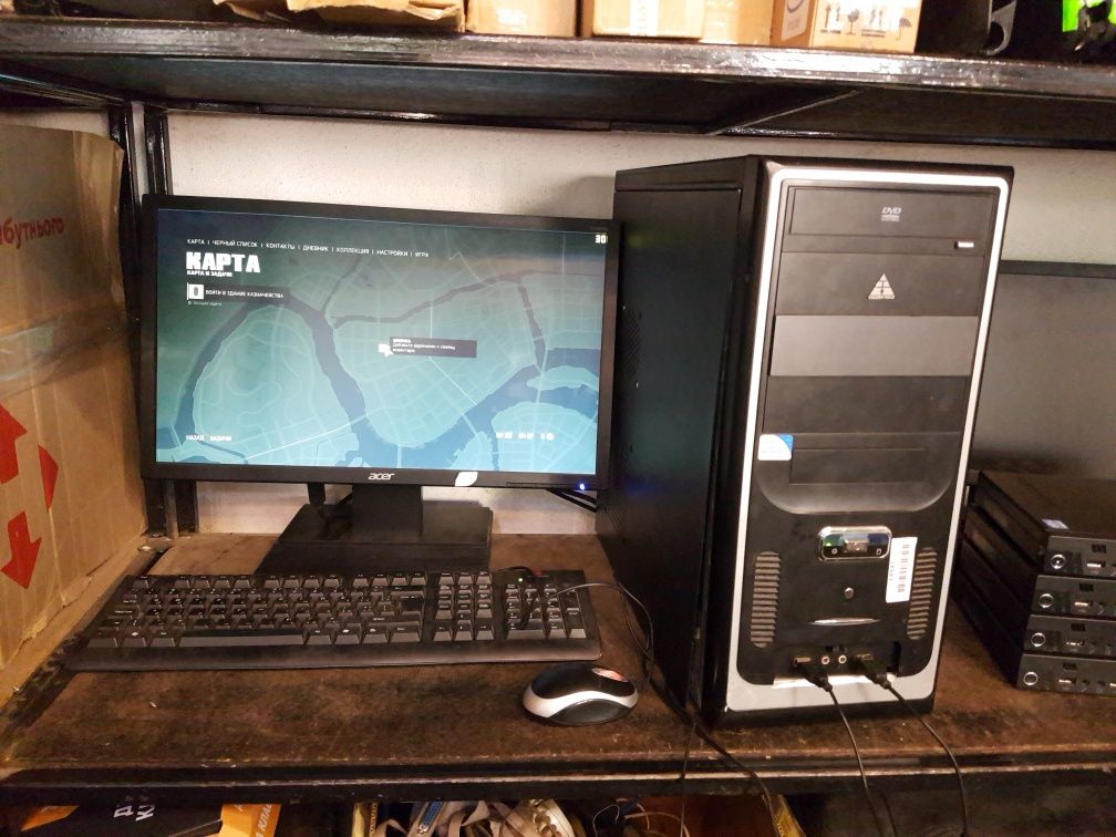 компьютер для работы и учебы с монитором  для офиса простой комп