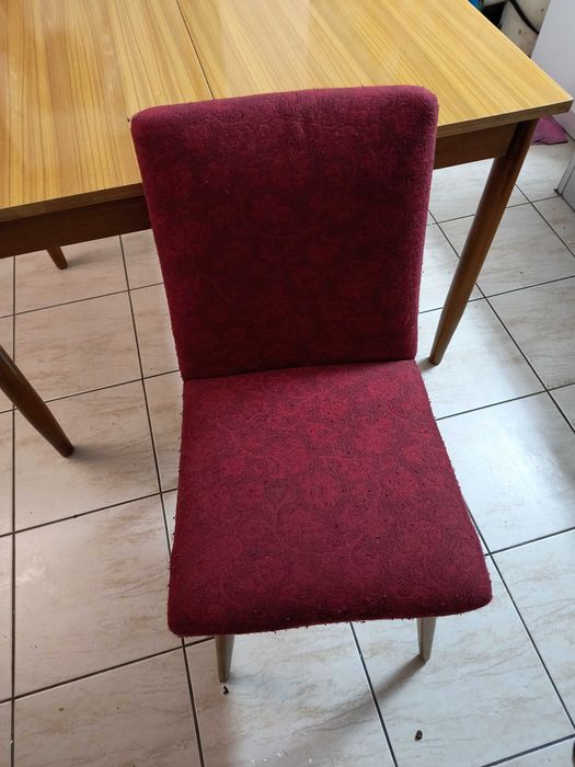 PRL Stół z Fotelami Oryginalny