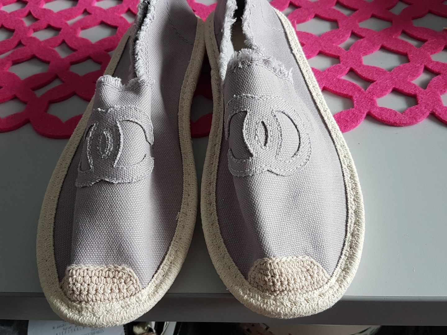 Buty nowe espadryle jasnoszare, r. 38