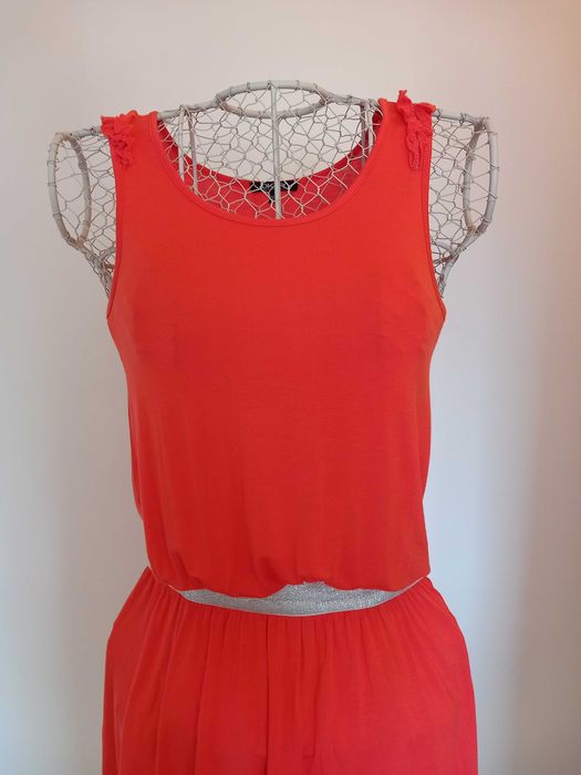 Vestido Verão coral e prateado tamanho 14 anos DKNY