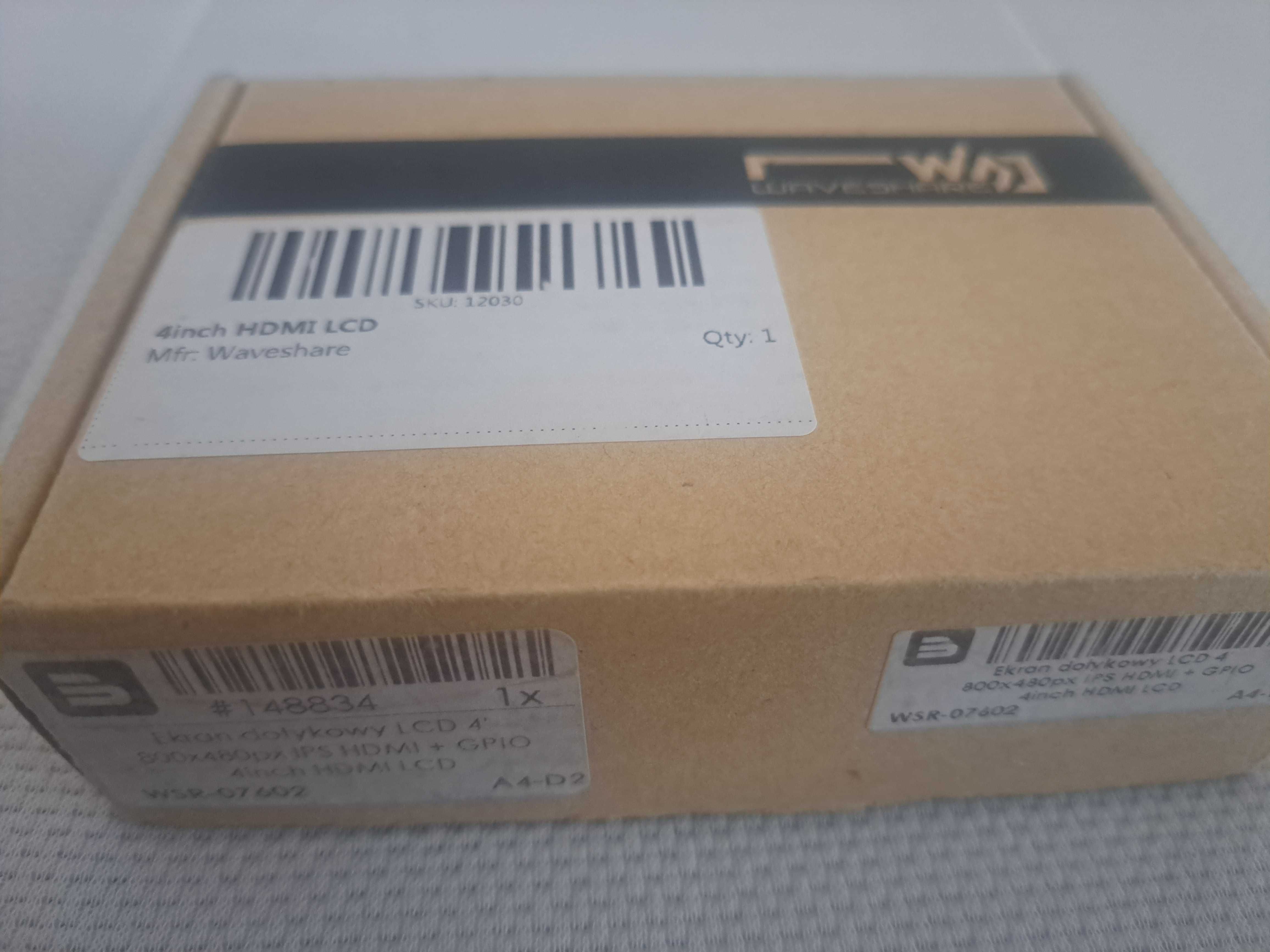 LCD RaspberryPi Ekran dotykowy 800x480 4" HDMI GPIO WSR-07602