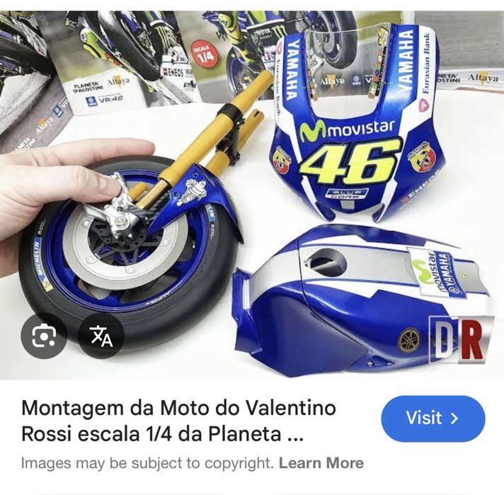 Modelo à escala 1/4 - Valentino Rossi #46 (Yahama - Moto GP)