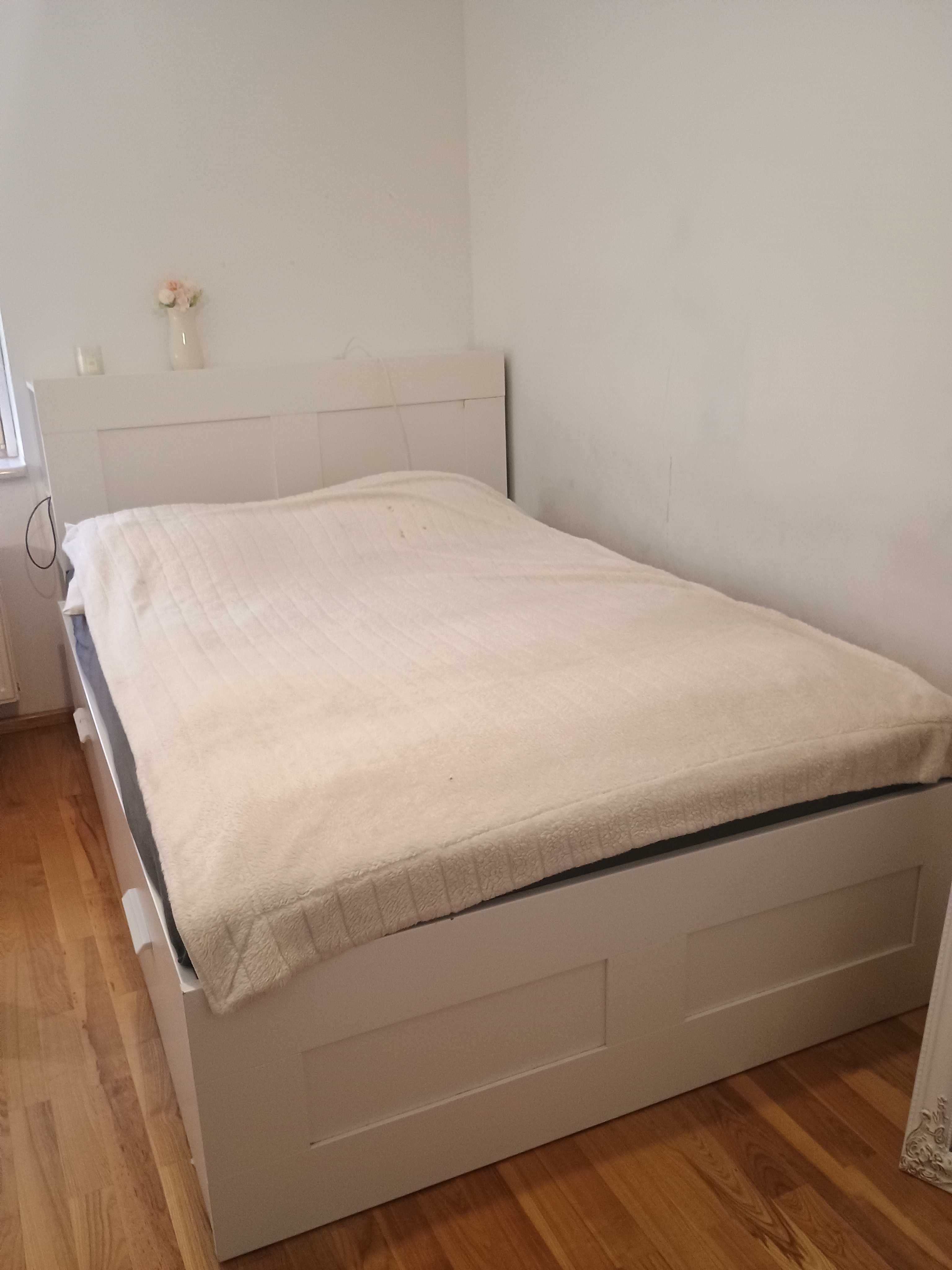 Ikea Brimnes łóżko zagłówek szuflady 140x200